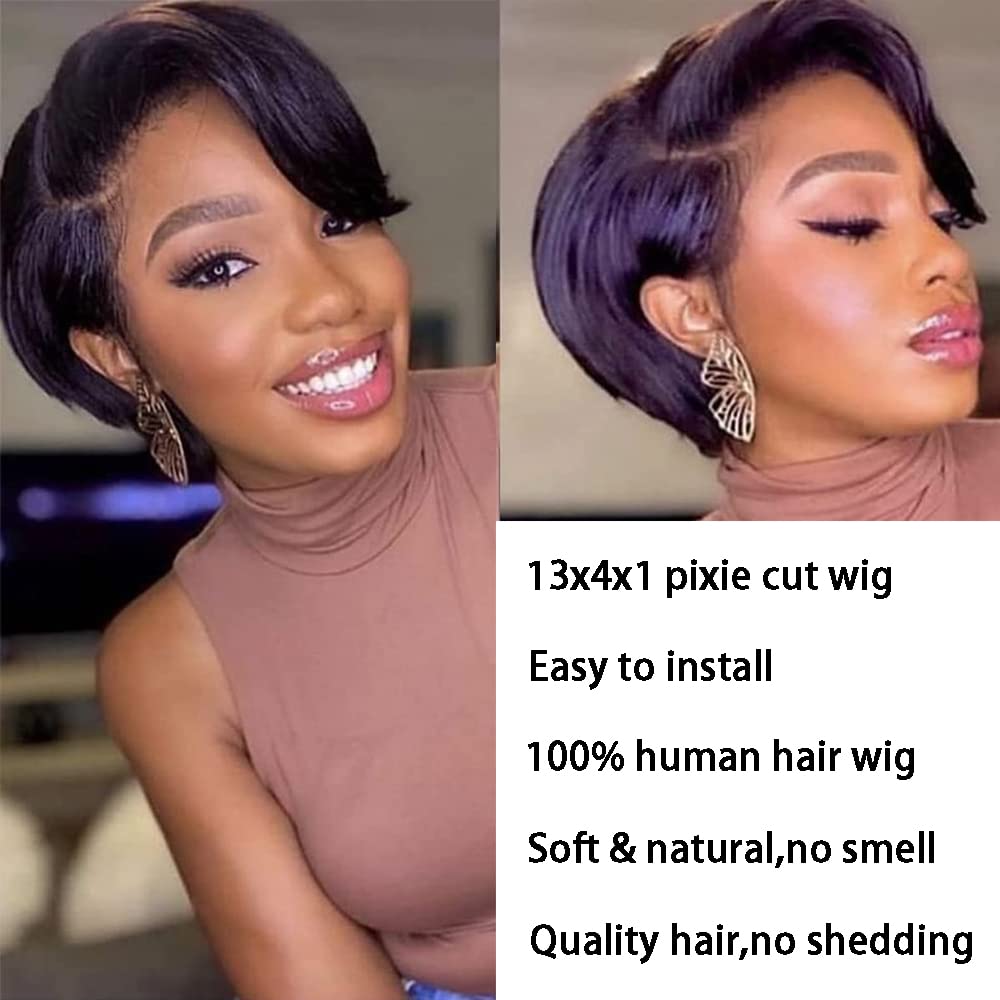 Usexy Hair Pixie Cut Lace Front Wig, side view showing versatile styling options
