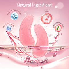 USTELIR rose eye patches close-up highlighting gel texture and rose-infused formula.