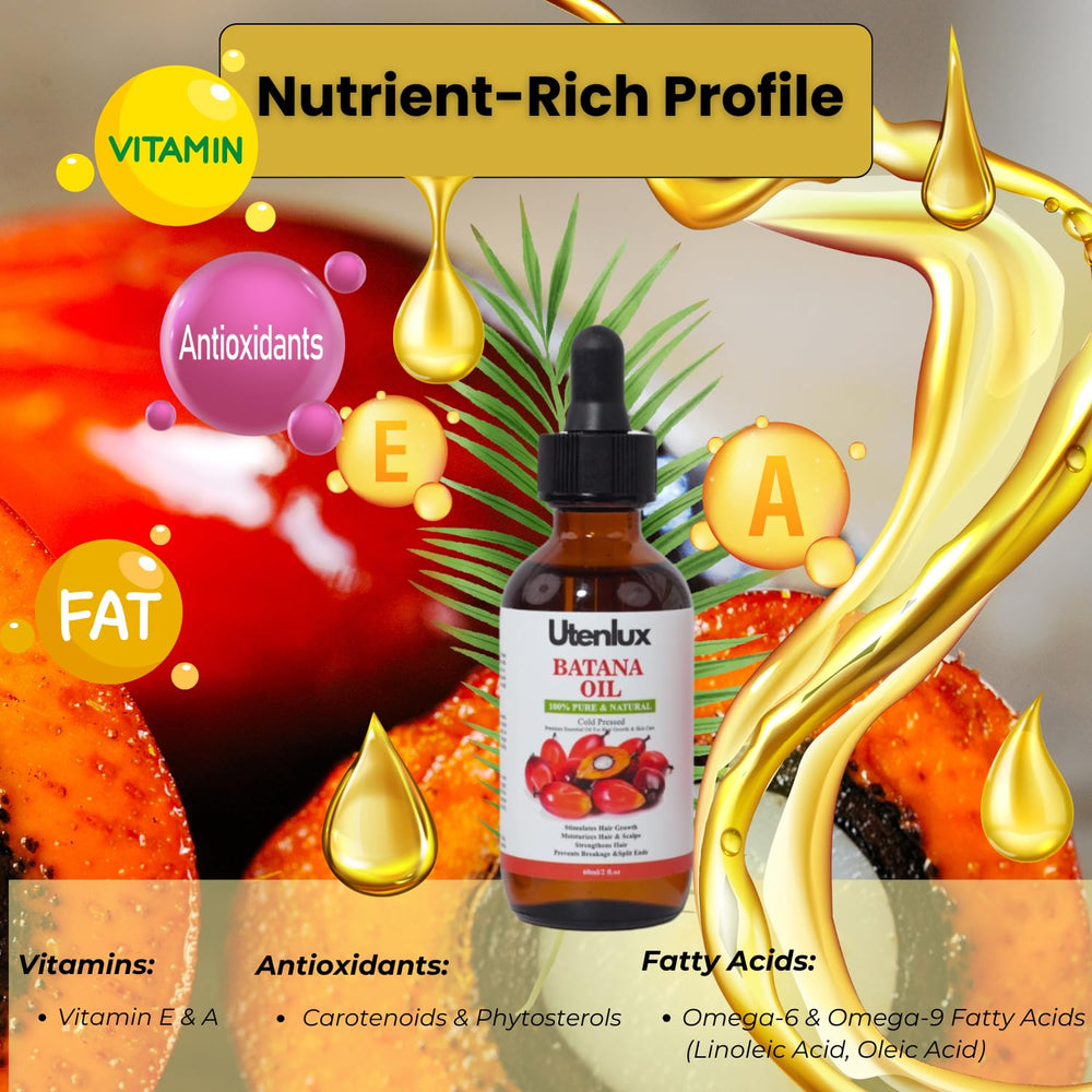 Utenlux Botana oil cold-pressed formula ensures purity for hair and skin.