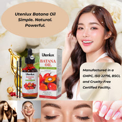 Utenlux Botana oil hair application demonstrates natural shine and frizz control.