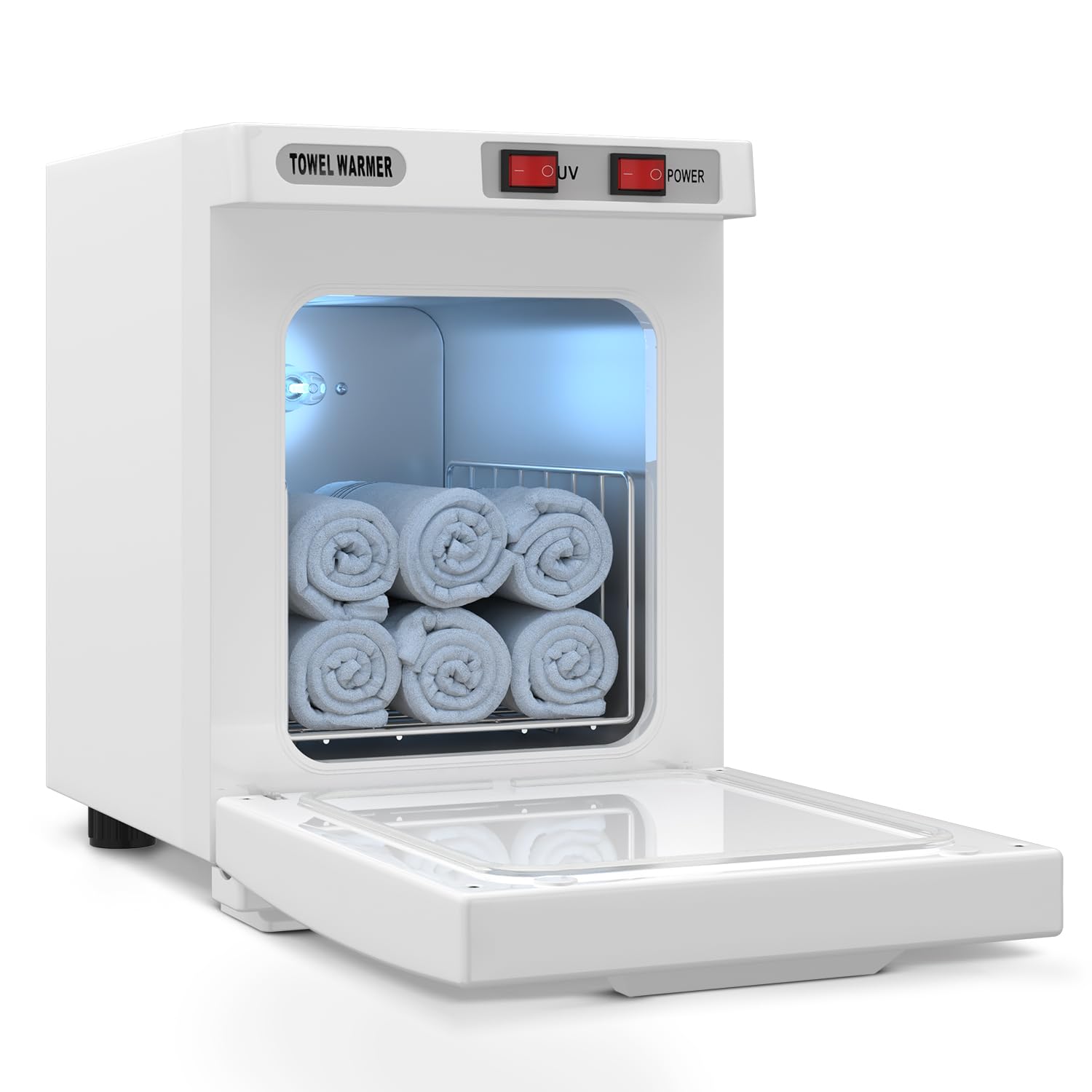 Utenzi hot towel warmer front view for spa or salon setup