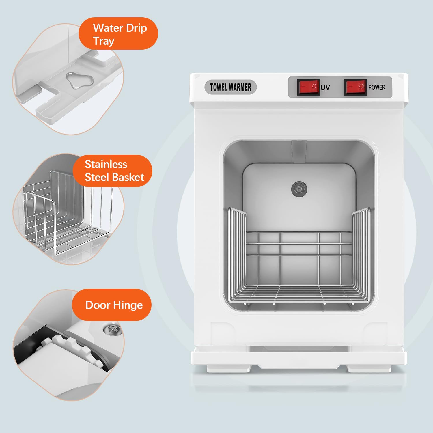 Utenzi hot towel warmer interior view with aluminum alloy construction