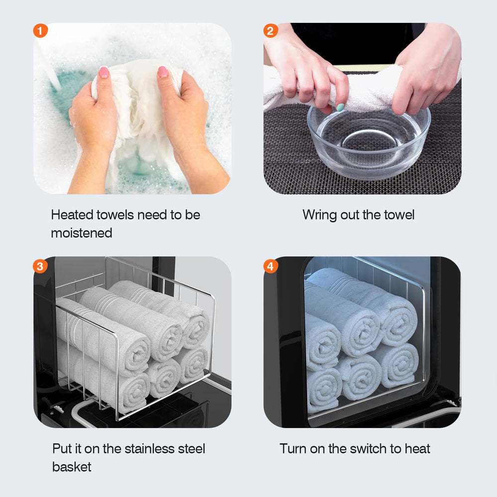 CE-certified Utenzi towel warmer, signaling safety and durability for professional settings.