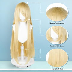 UTIEHD blonde synthetic fibers close-up highlights natural look and long-lasting comfort.