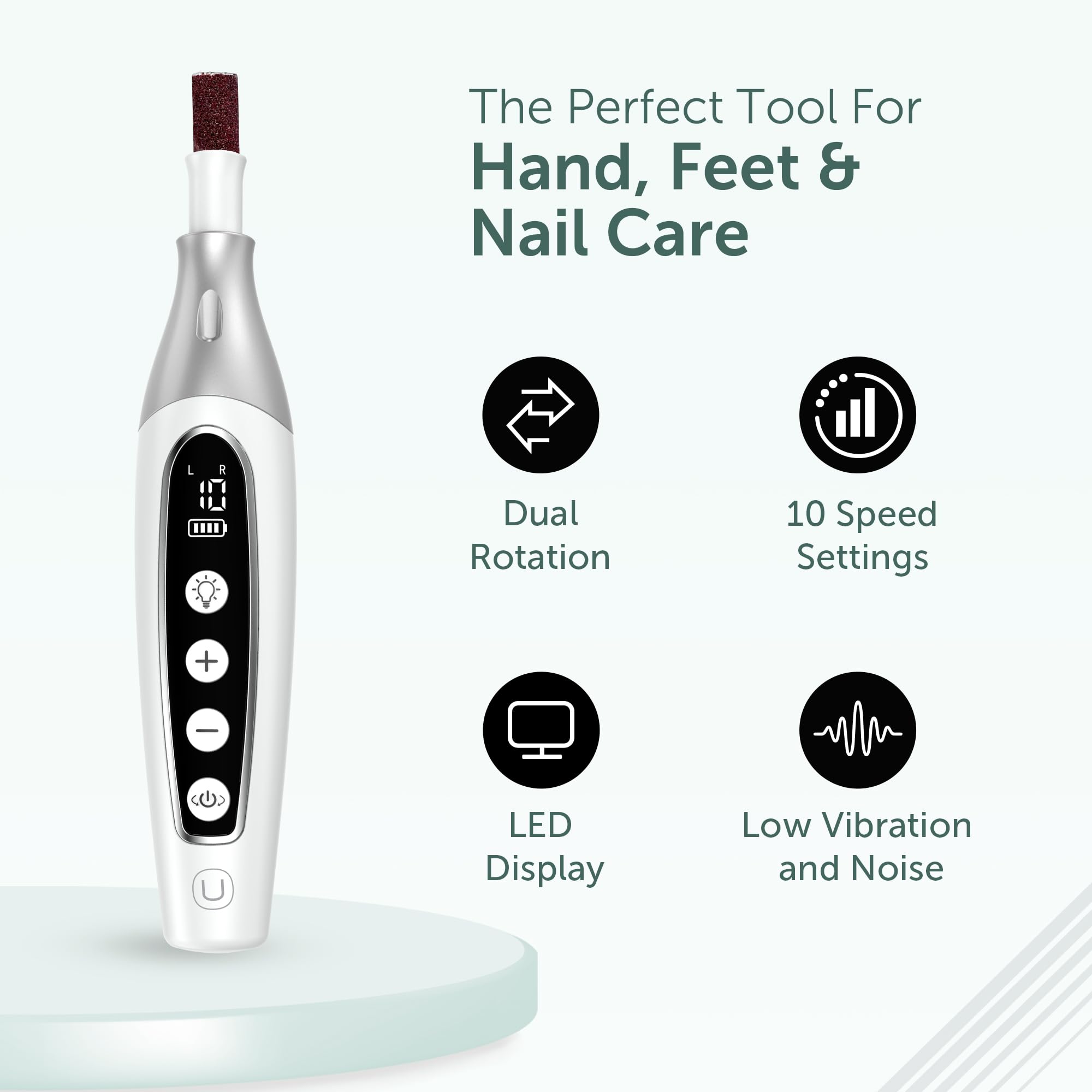UTILYZE PediLux Pro eight drill bits enable versatile shaping and care.