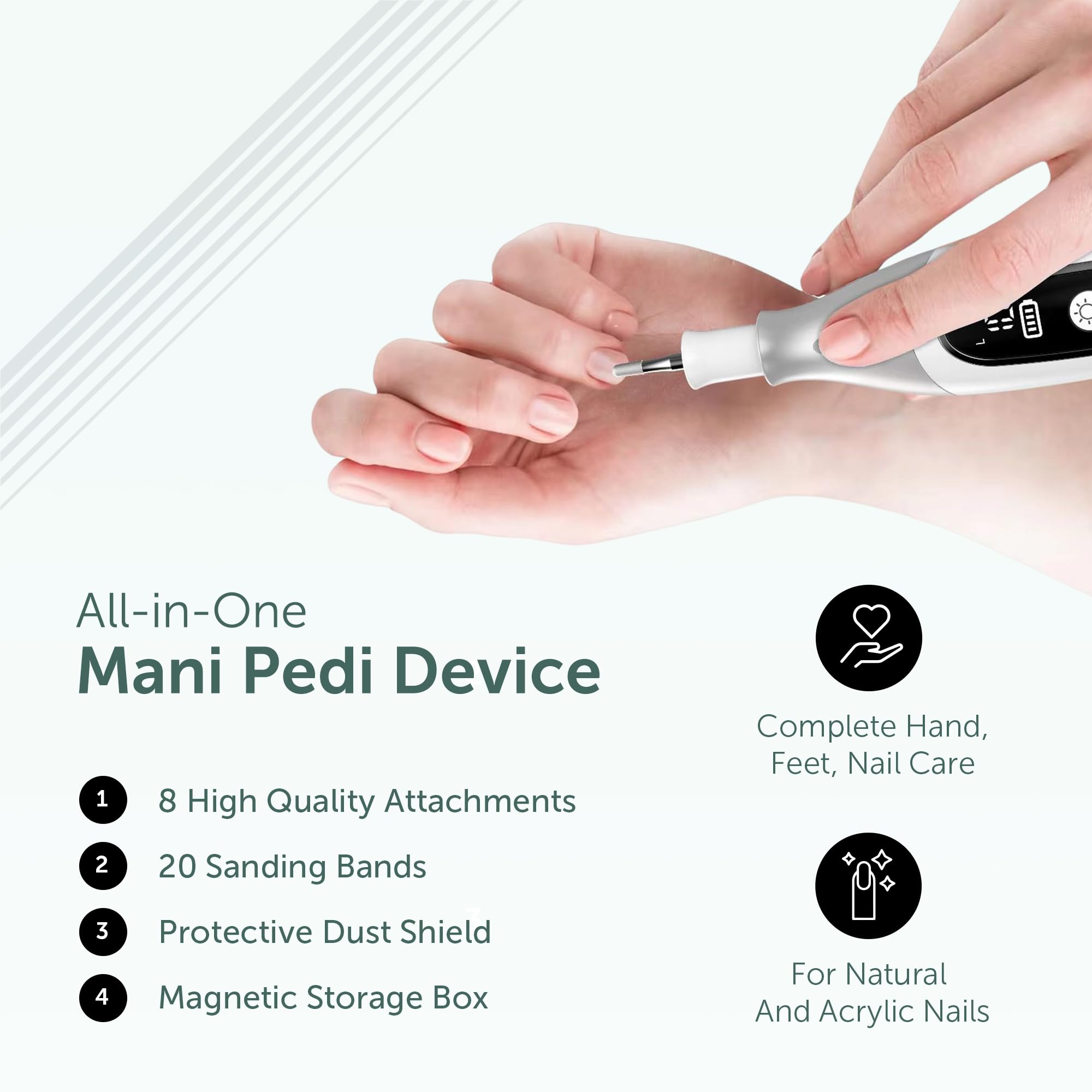 UTILYZE PediLux Pro dust shield maintains a clean workspace during manicures.