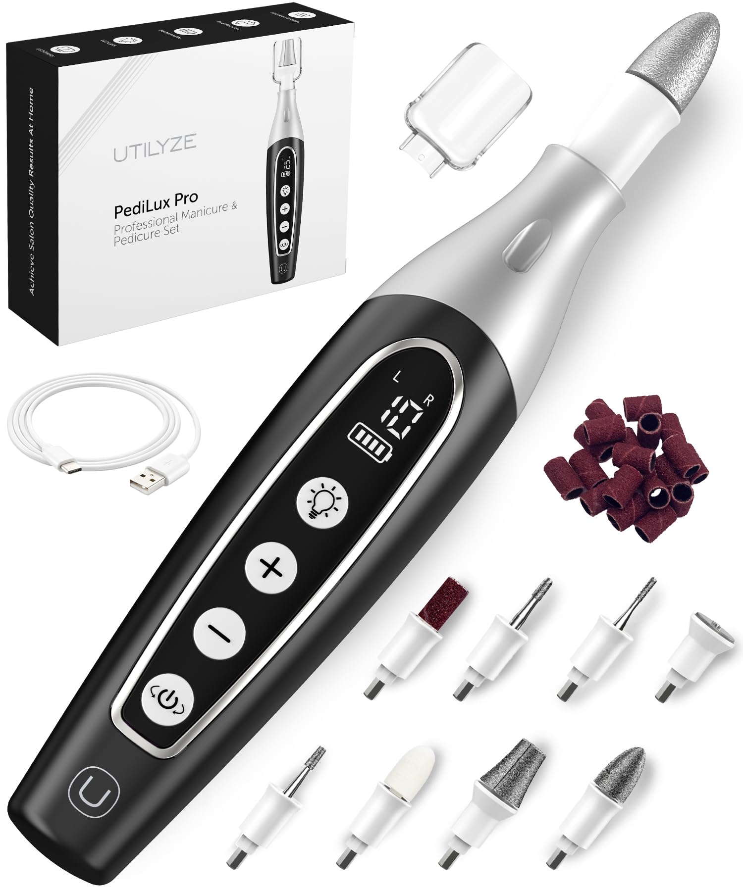 UTILYZE PediLux Pro kit packaging showcases premium at-home nail tools for professionals