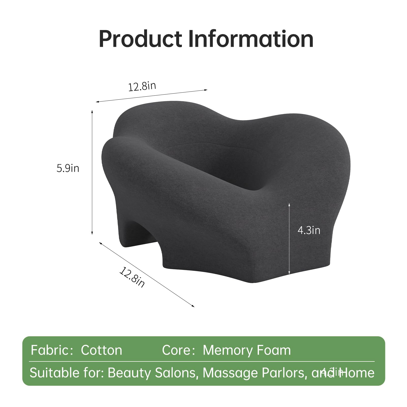 UTJZIB massage pillow face-down side view showcases breathable comfort for prone sleeping.