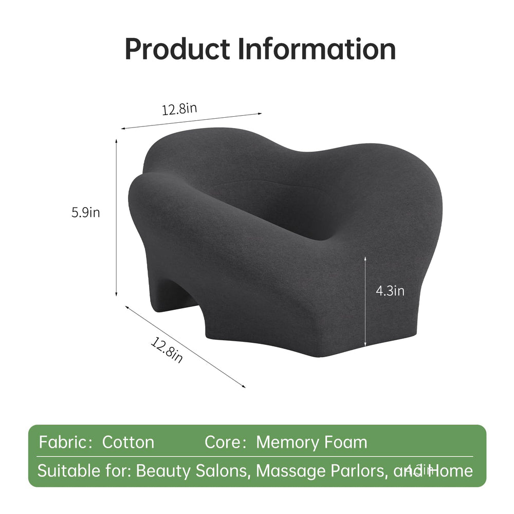 UTJZIB massage pillow face-down side view showcases breathable comfort for prone sleeping.