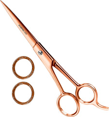 Utopia Care rose gold hair scissors close-up blade for precise trimming