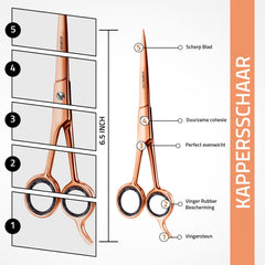 Utopia Care rose gold scissors ergonomic handle for comfortable grip and steady trims