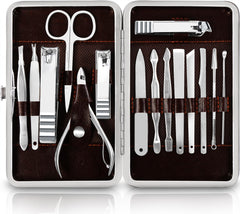 Utopia Care manicure kit case open, organized for travel
