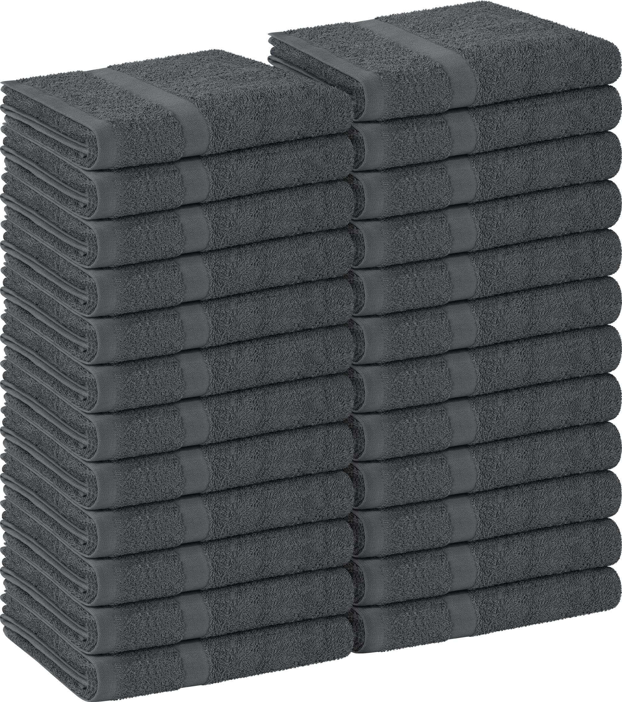 Utopia Towels salon towel pack 24 folded gray, ideal for professional hand-dry in salons.