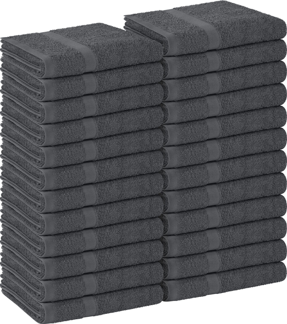 Utopia Towels salon towel pack 24 folded gray, ideal for professional hand-dry in salons.