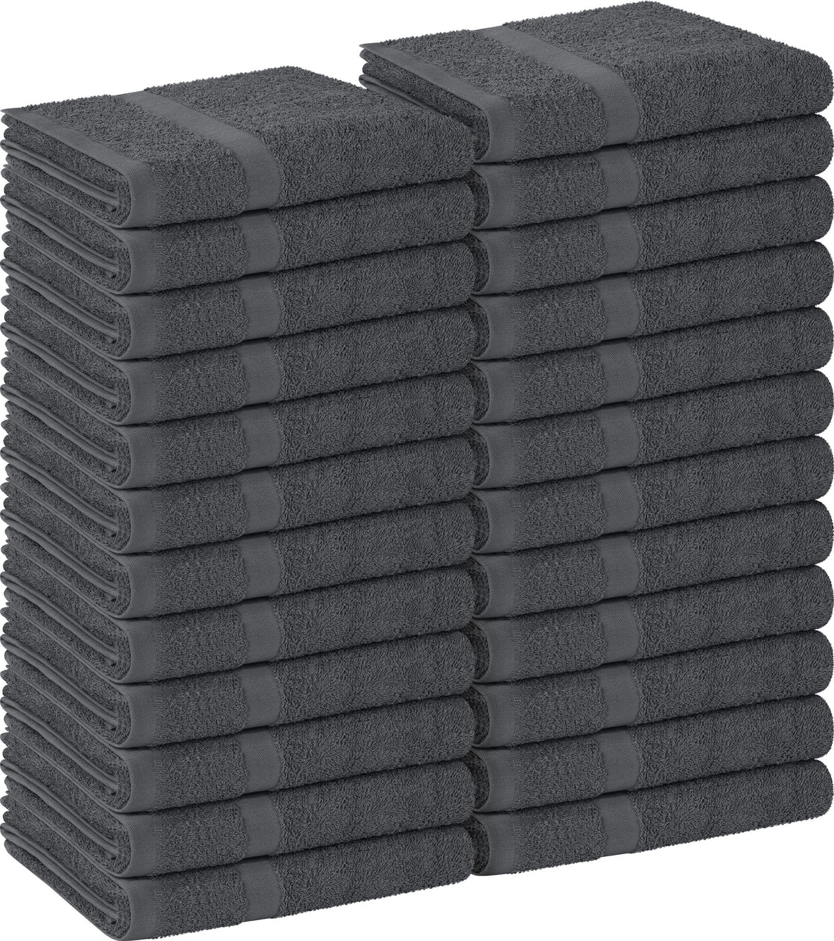 Utopia Towels salon towel pack 24 folded gray, ideal for professional hand-dry in salons.