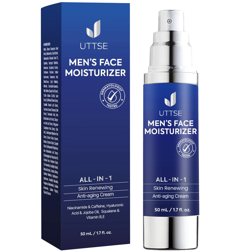 Uttse 6-in-1 face cream tube close-up for deep hydration and anti-aging care.