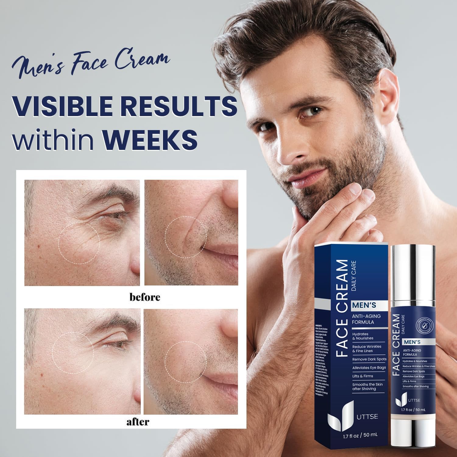Uttse hyaluronic-acid formula delivers deep hydration for soft, smooth skin all day.
