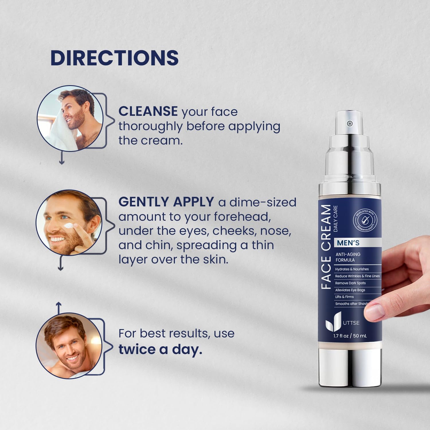 Uttse night-routine image suggests morning-ready skin with refreshed texture.