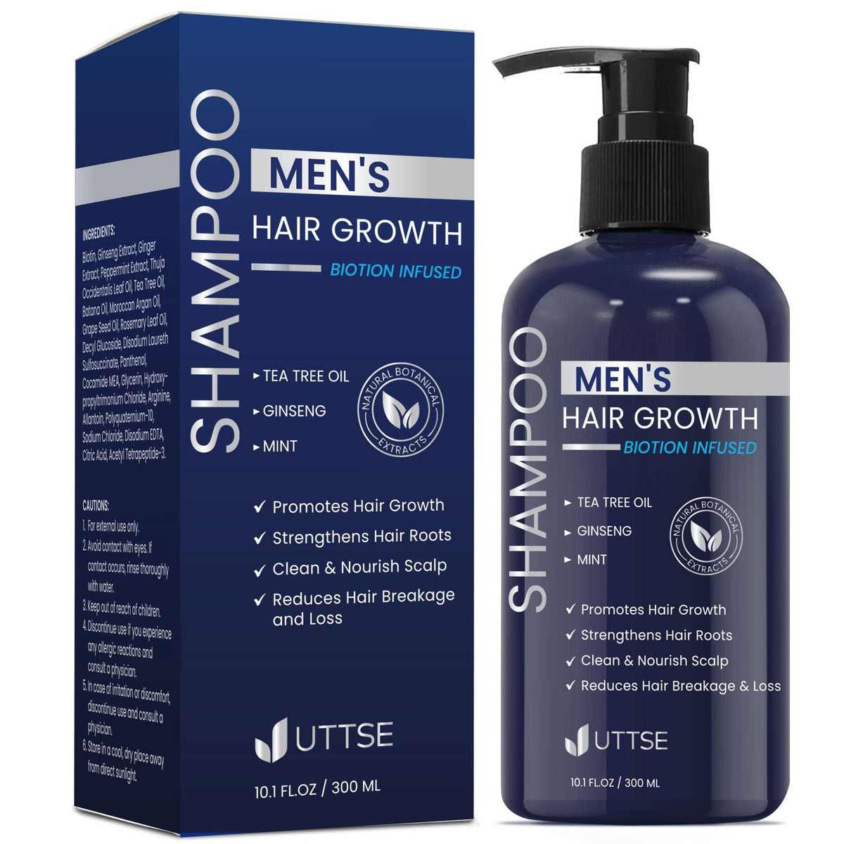 Uttse Biotion Shampoo bottle front view for daily density support