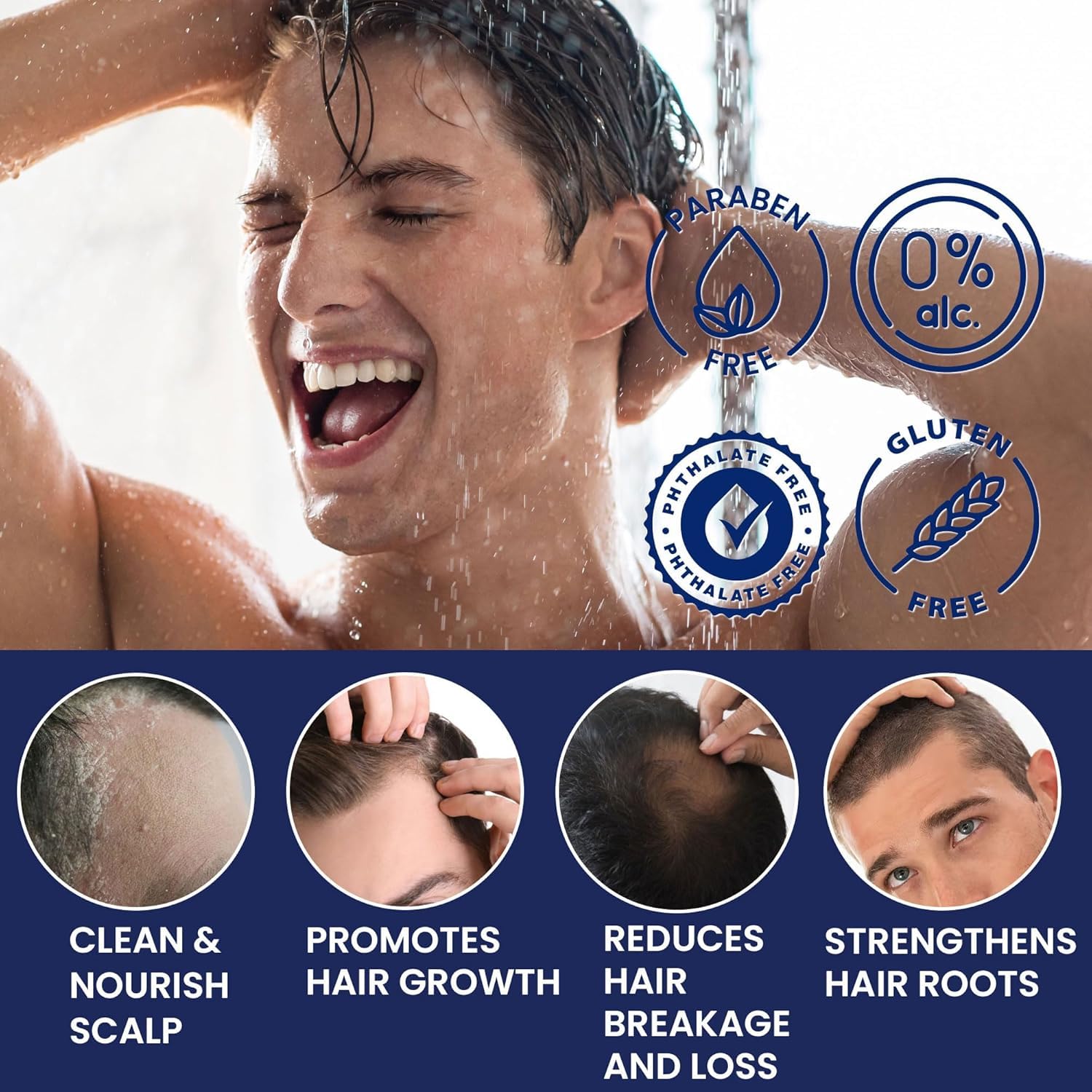 Uttse Biotion Shampoo label close-up with tea tree and peppermint for scalp refresh