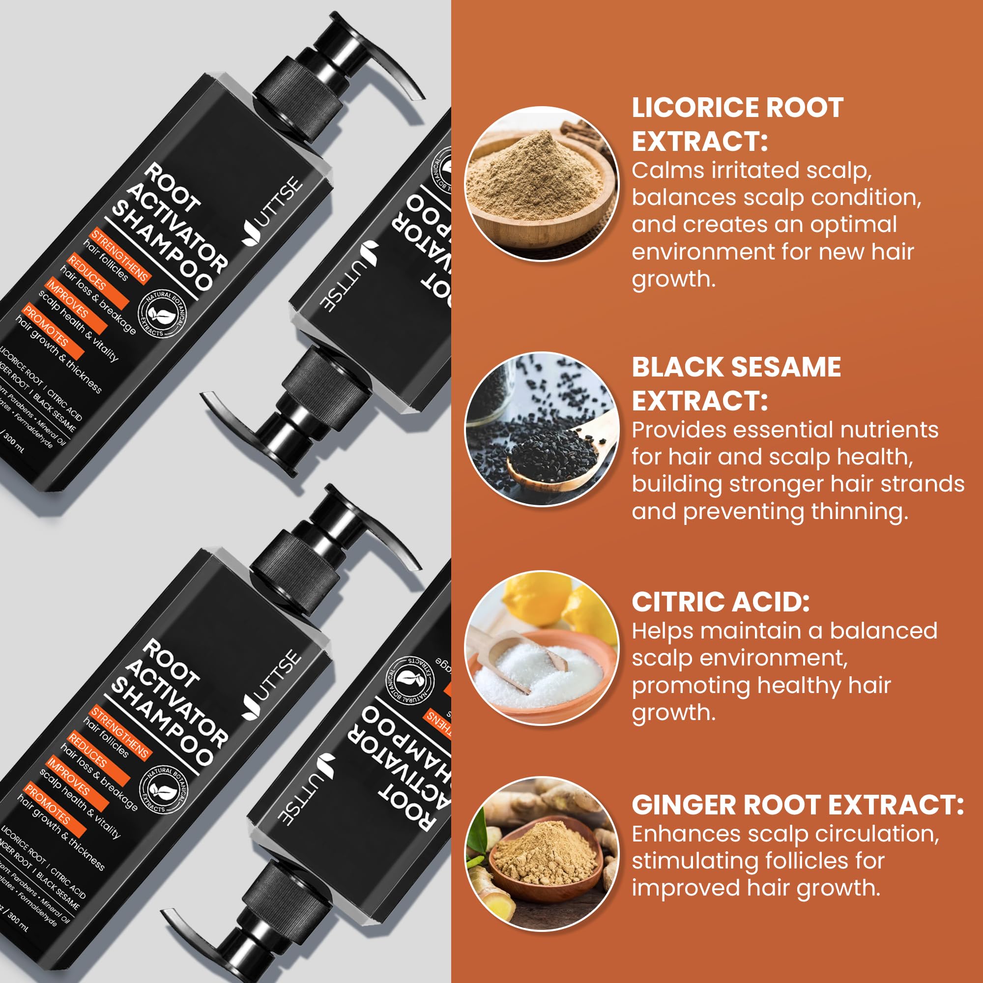 Uttse Root Activator Shampoo lather forming rich foam for gentle cleansing