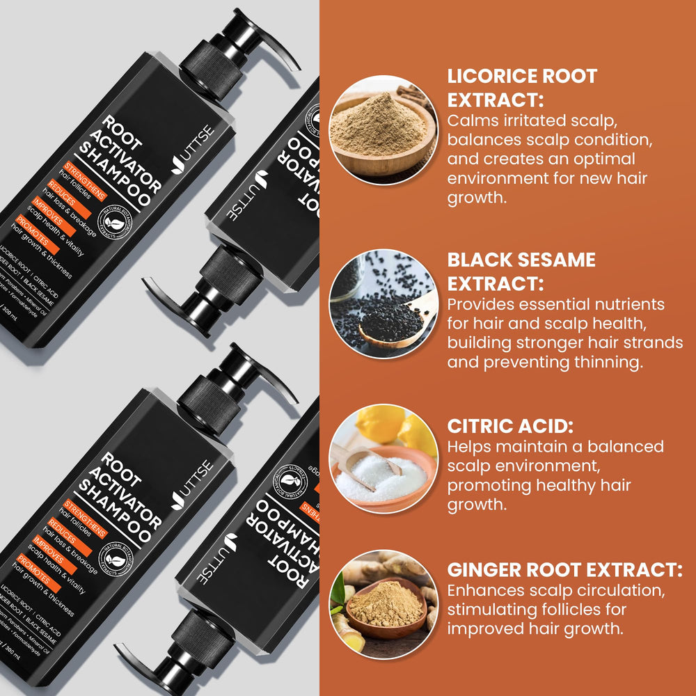 Uttse Root Activator Shampoo lather forming rich foam for gentle cleansing