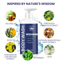 Uttse Tea Tree Body Wash foam provides rich cleansing and skin soothing.