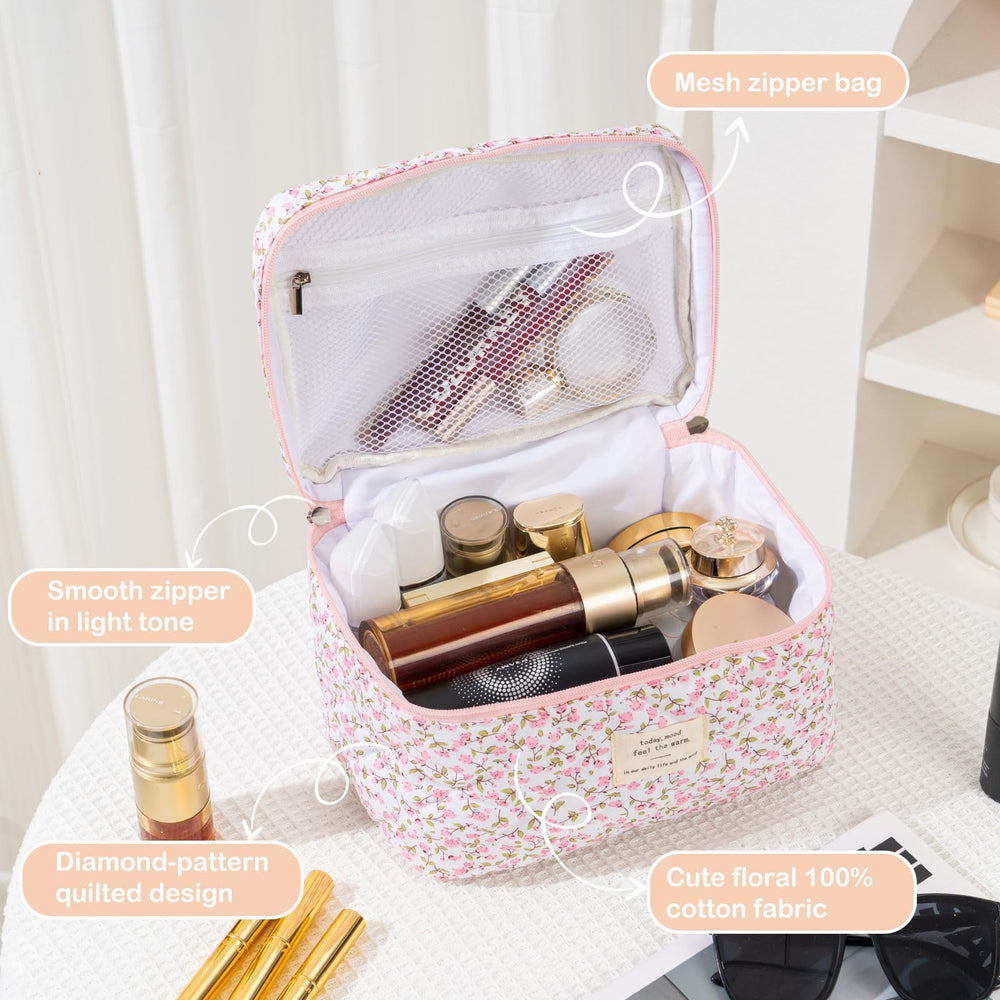 UUYUUY large 6x6x9 makeup bag showing size suitability.
