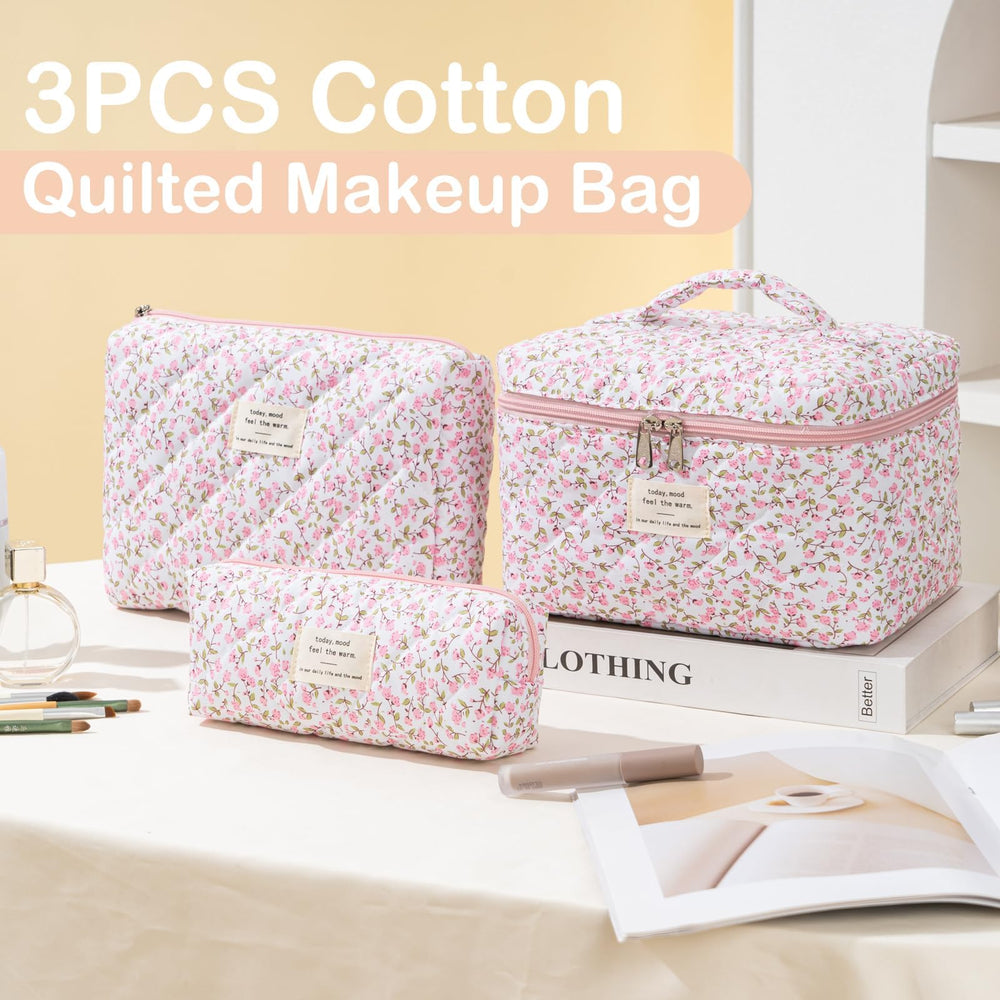 UUYUUY travel-ready makeup bag interior neatly organized for cosmetics and brushes.