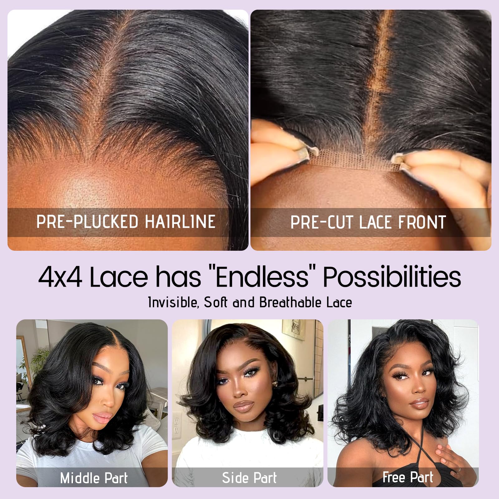 UVVUVV short bob human hair wig suitable for versatile occasions.