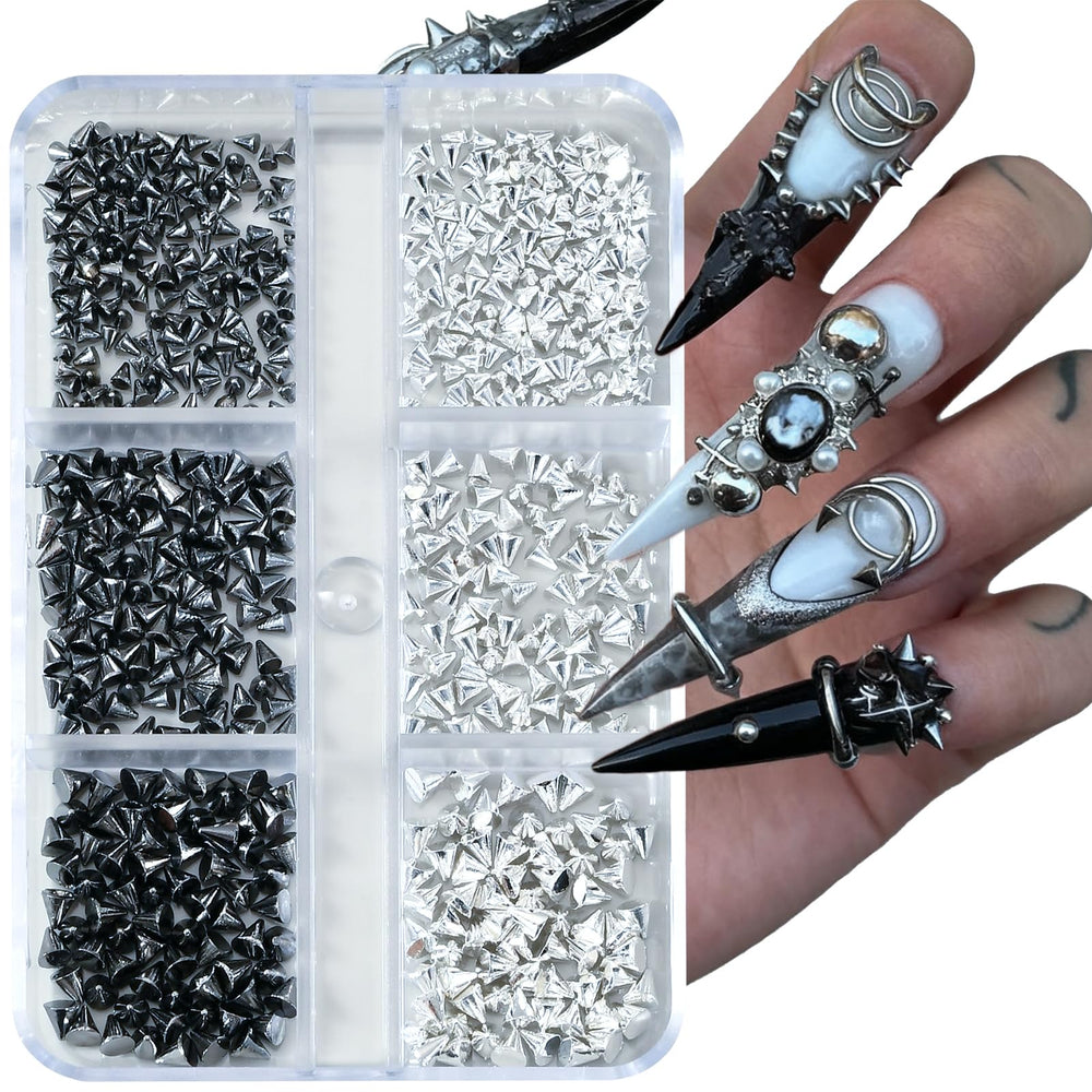 UWETIME metal nail charms studs for versatile punk nail designs.