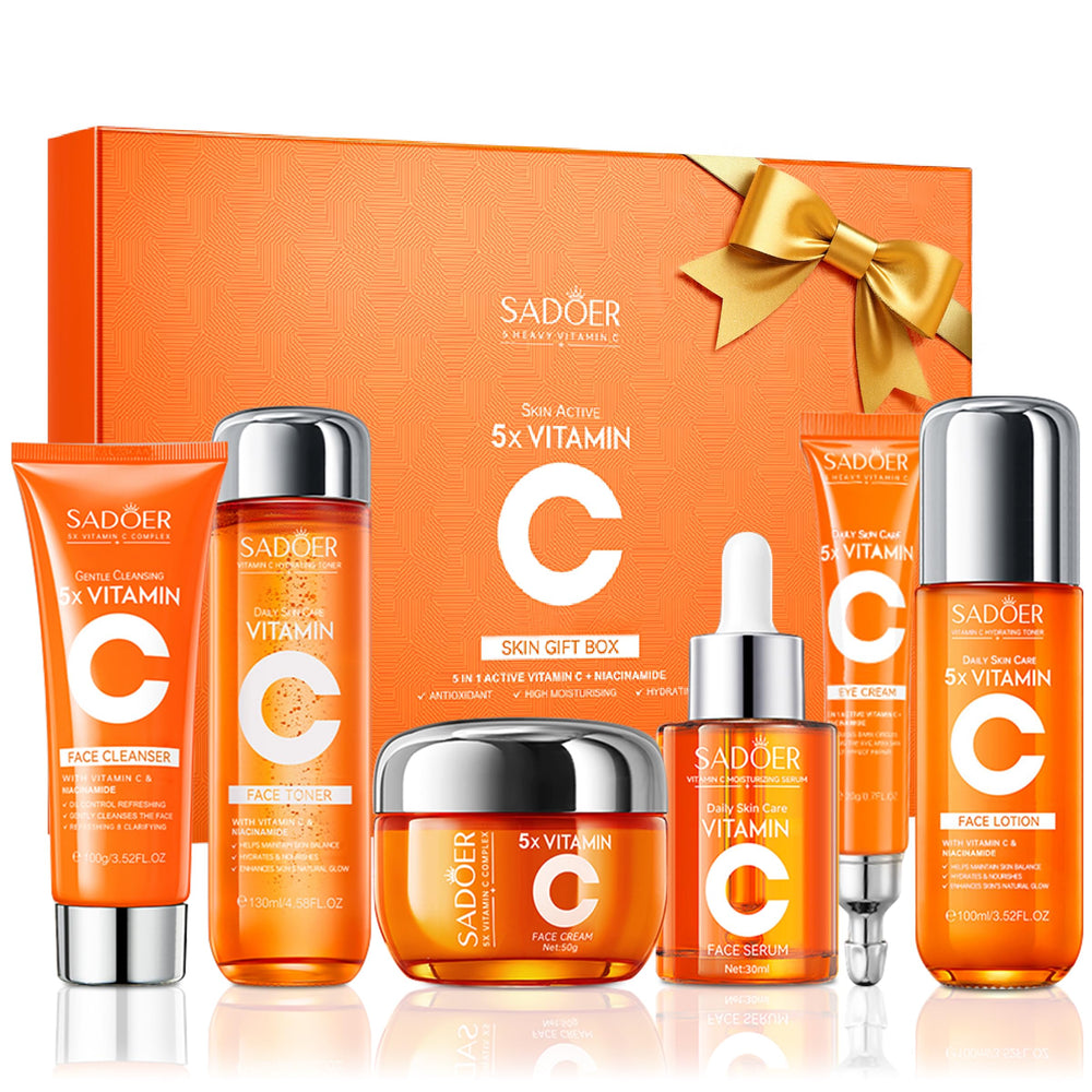 UZTUZT 6-piece skincare set packaging for a convenient daily routine