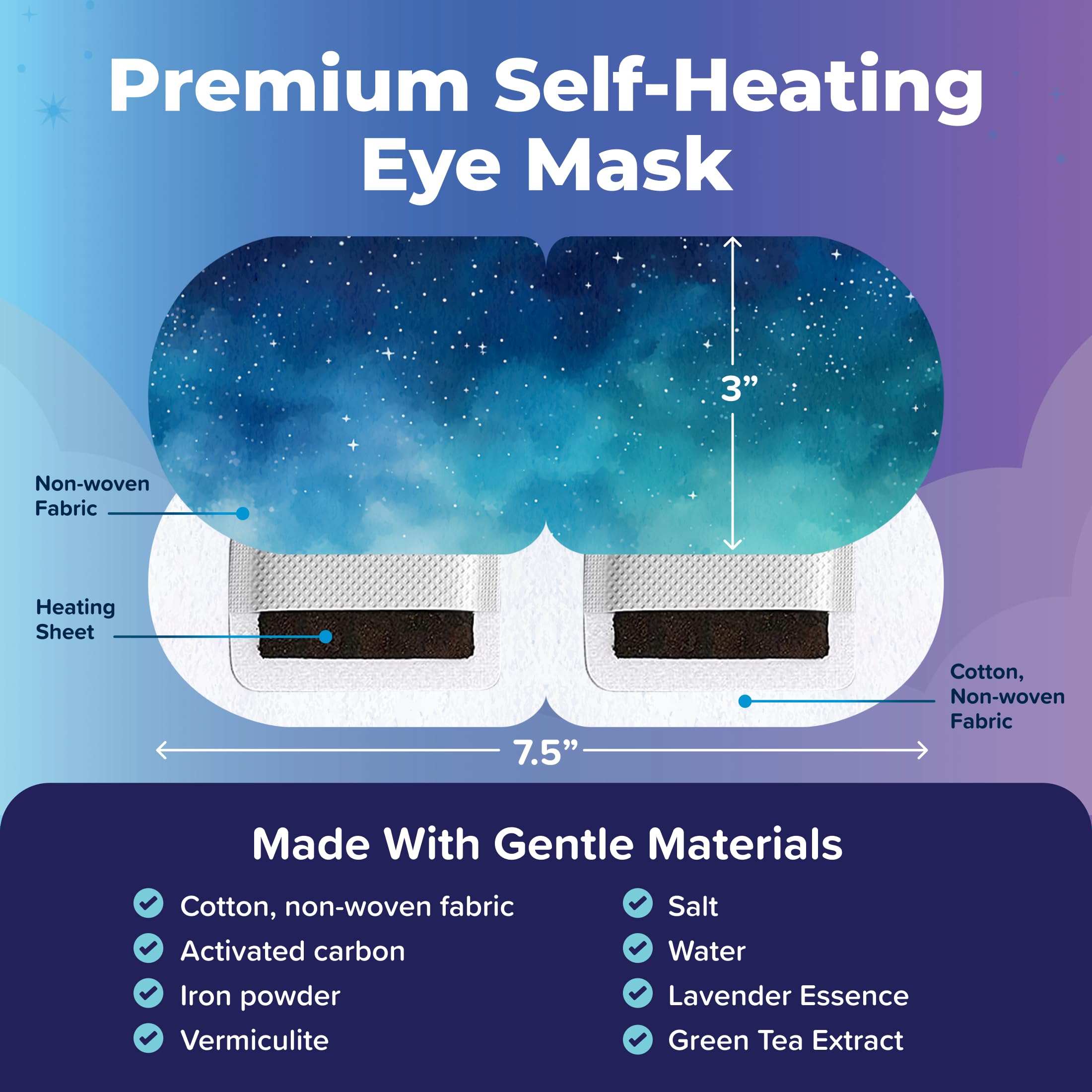Uzumist breathable fabric eye mask close-up showing comfortable fit.