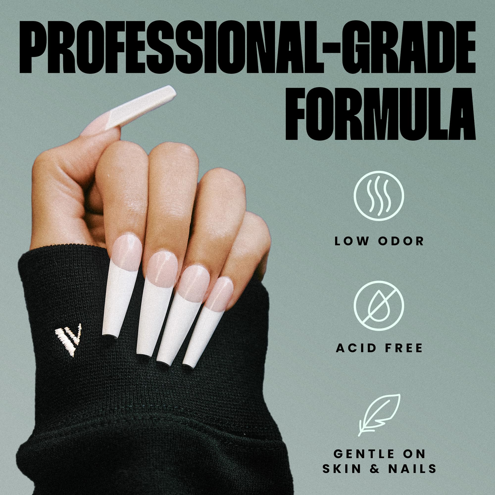 V Beauty Pure Primer Gel/Acrylic Compatibility demonstrates versatile base for multiple enhancements.