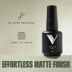 V Beauty Pure soak-off removal matte top coat shows easy removal with minimal nail damage.