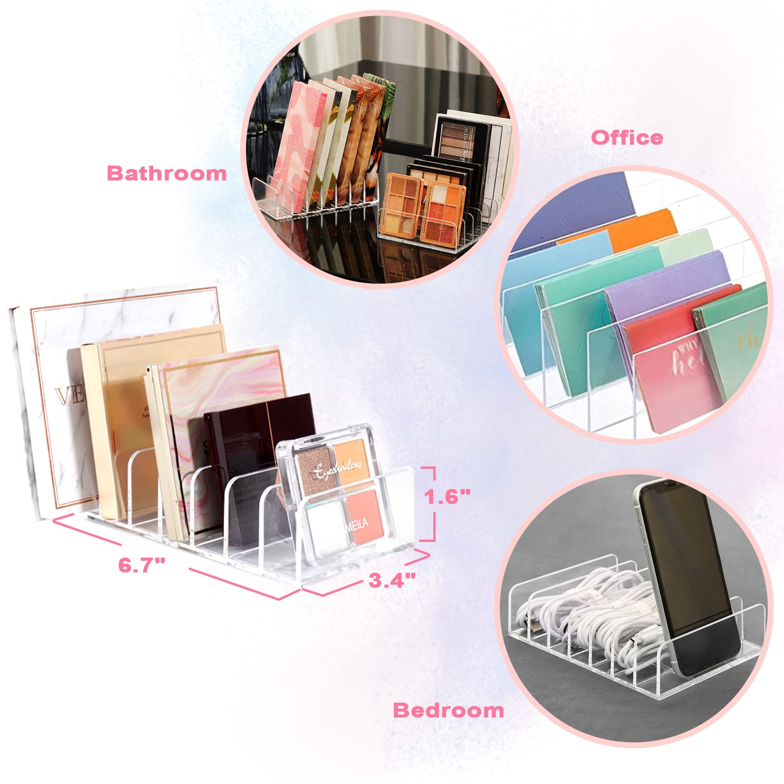 V-HANVER organizador de paletas de maquillaje, ahorro de espacio y fácil localización de tonos.