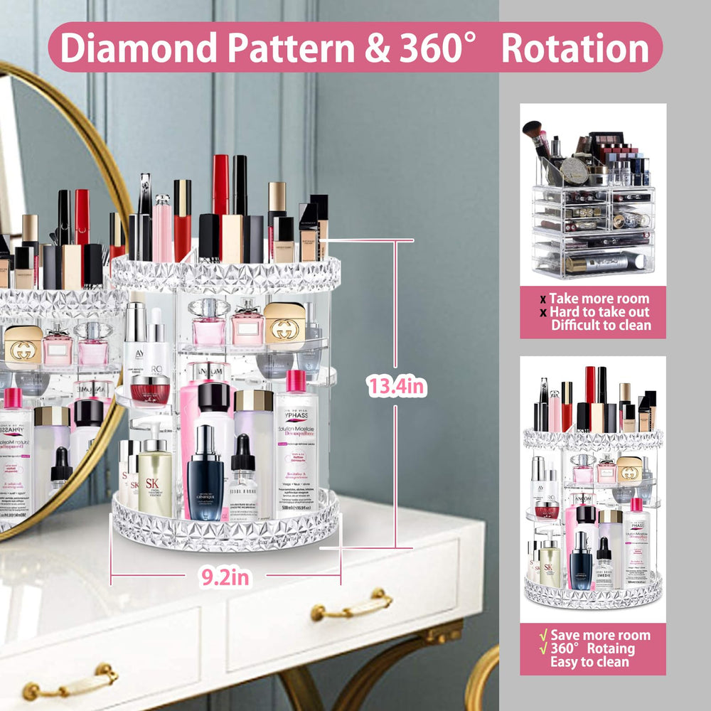 V-HANVER sturdy durable acrylic construction provides lasting support for heavier cosmetics