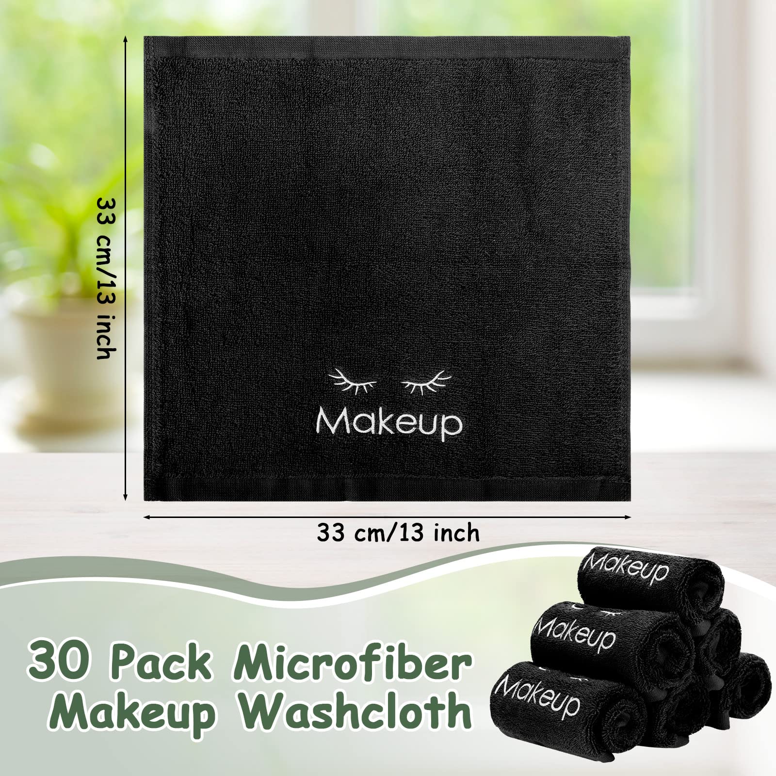Vabean face towels 13x13 inches with embroidery for stylish skincare rituals