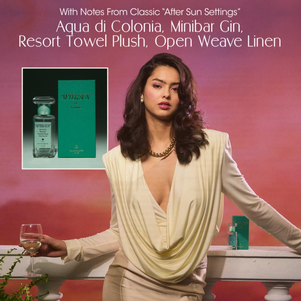 VACATION After Sun base notes evoke resort towel plush and open weave linen