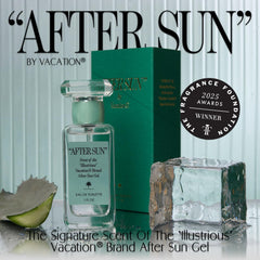 VACATION After Sun top notes blend aloe vera gel essence and green tea
