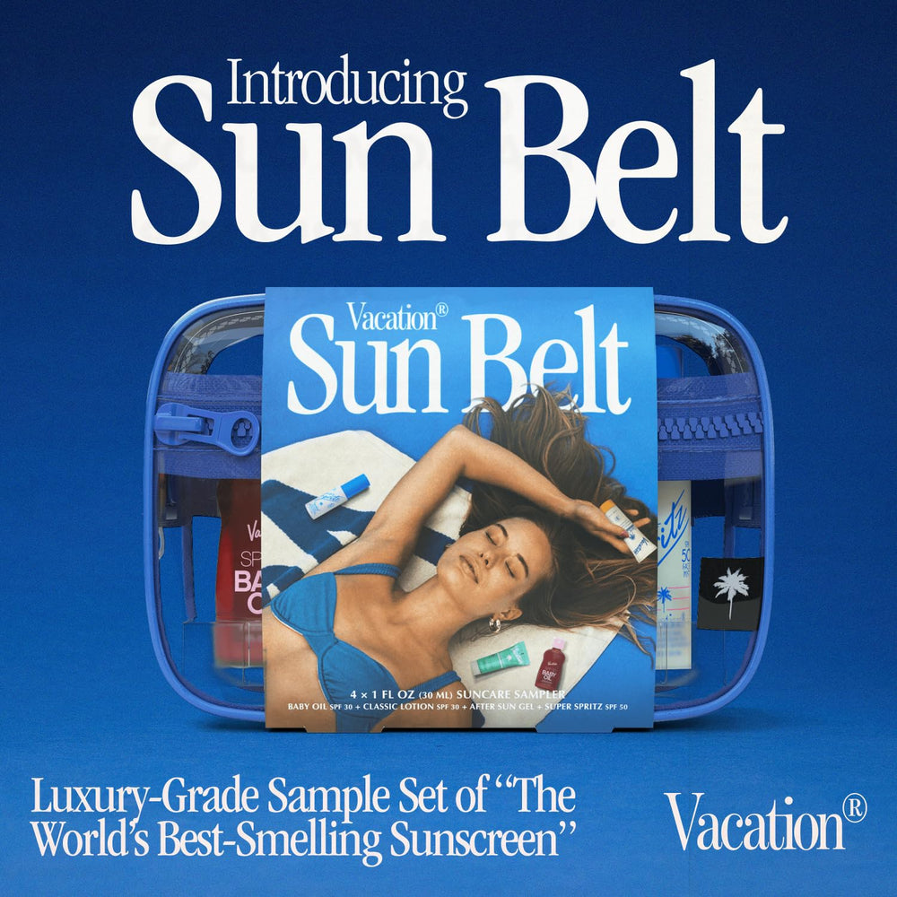 VACATION Baby Oil SPF 30 bottle with glossy finish and protection.