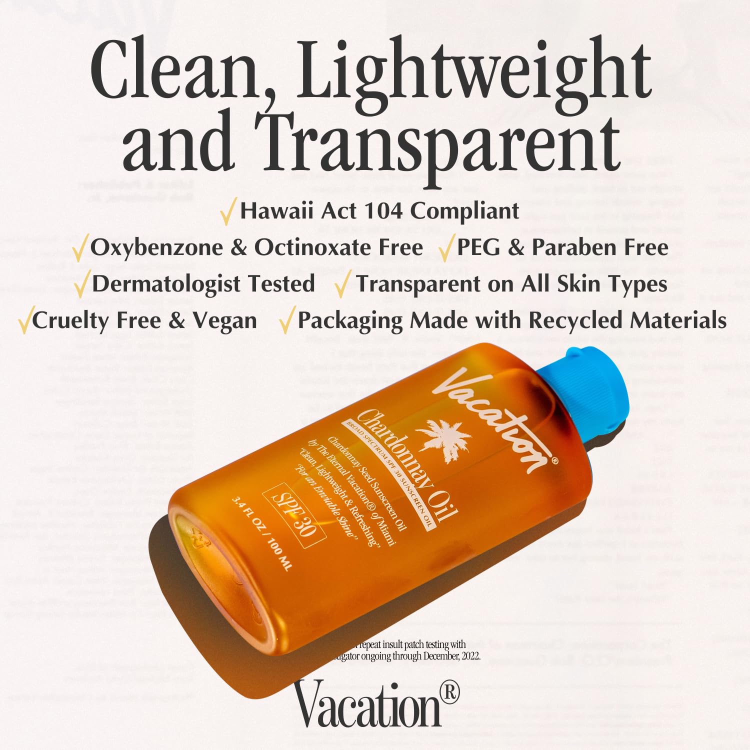 Vacation Chardonnay Oil with marula and passion fruit oils for nourishment