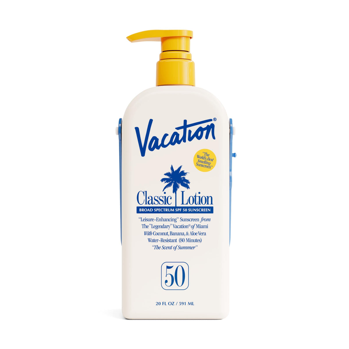 Vacation Classic Lotion SPF50 bulk bottle showing high capacity sunscreen for family pool days