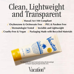 Vacation Classic Sunscreen texture close-up highlighting lightweight, moisturizing formula.