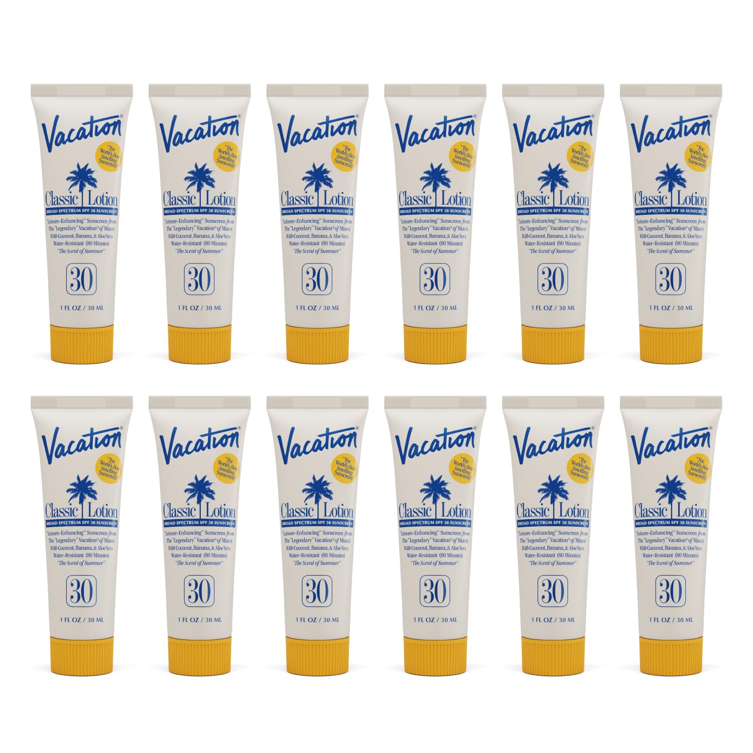 Vacation mini classic sunscreen SPF 30 1oz packaging shows travel-friendly size for on-the-go protection