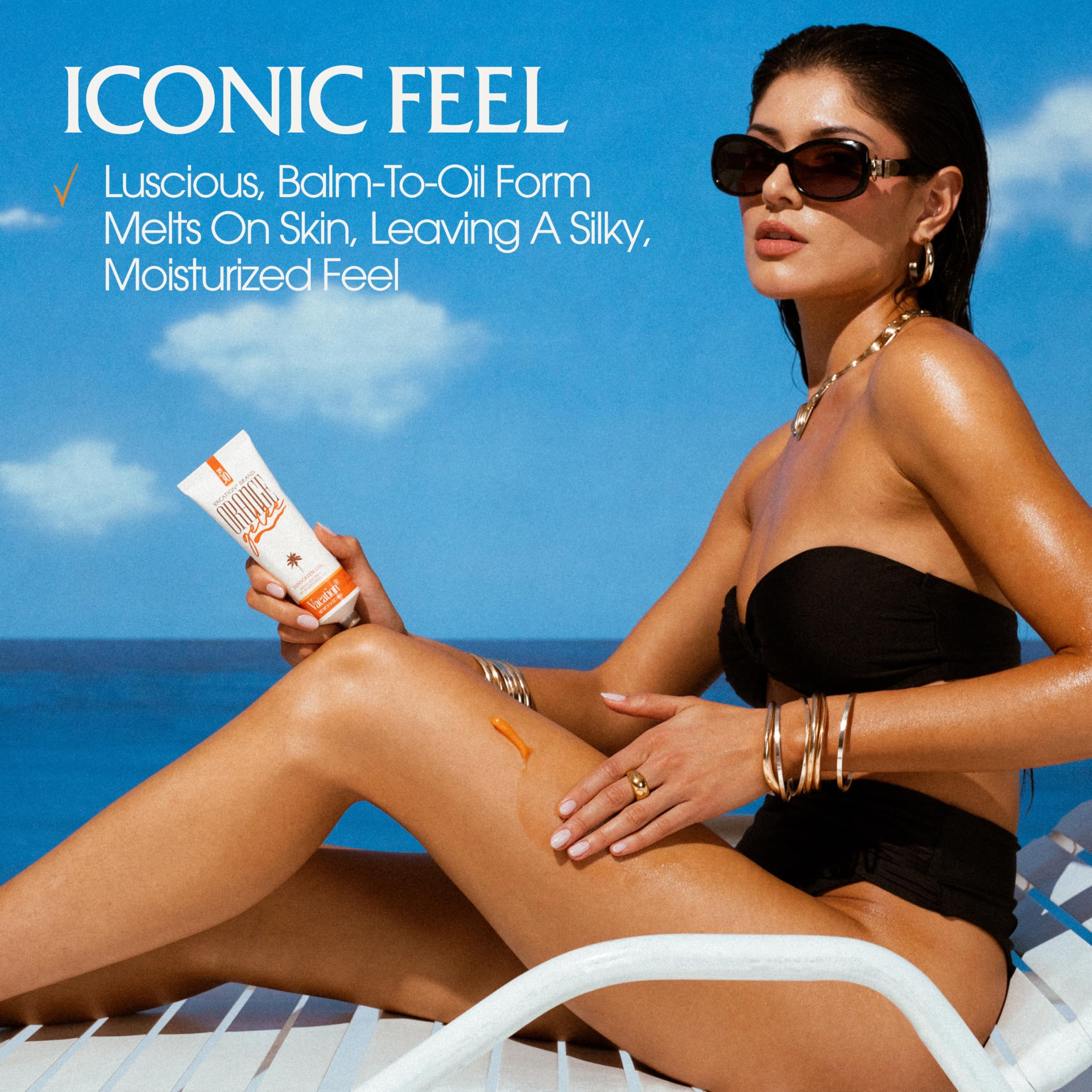 Vacation Orange Gelée mineral-oil-free formula supports clean skincare.