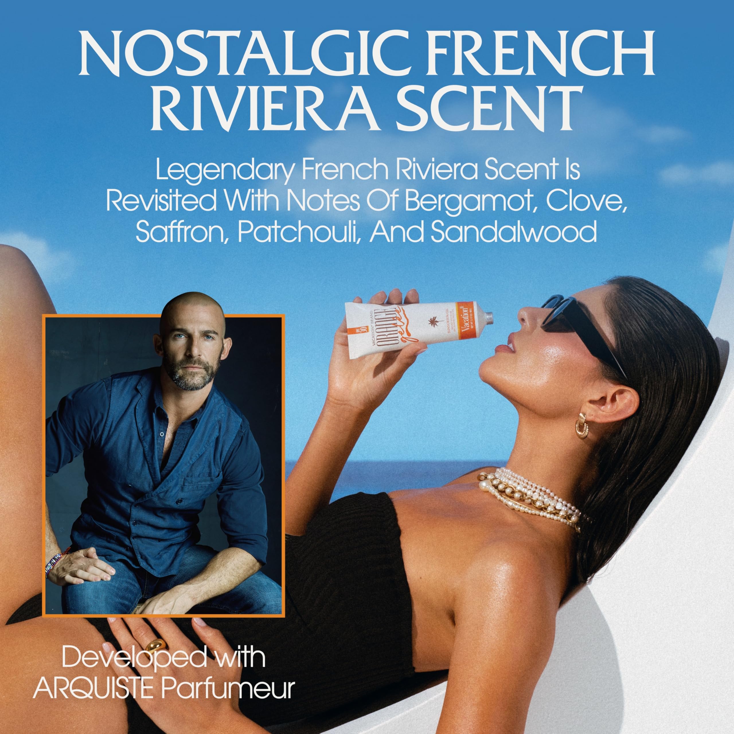 Vacation Orange Gelée water-resistant sunscreen for outdoor activities.