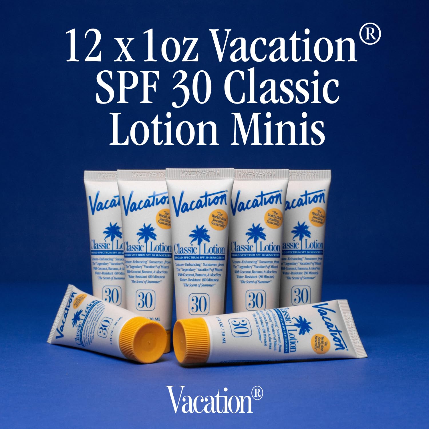 Vacation sunscreen SPF 30 water-resistant bottle ready for beach and pool days