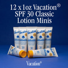 Vacation sunscreen SPF 30 water-resistant bottle ready for beach and pool days
