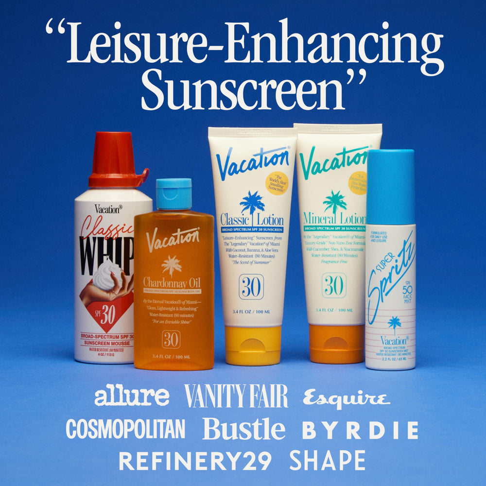 Vacation Travel-Size packaging ideal for on-the-go sunscreen and fresh scents.